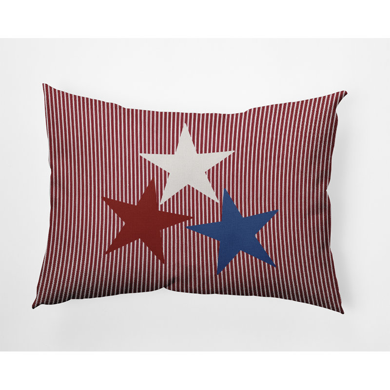 Funky Junky Geometric Outdoor Reversible Throw Pillow, Red Geometric