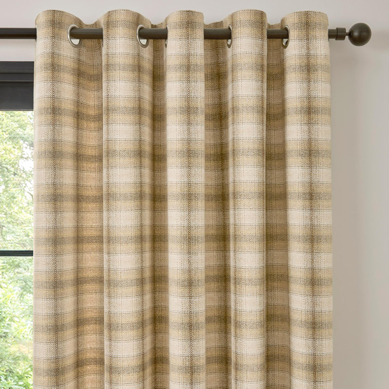 Semi Sheer Curtain Pair, Natural, 168cm Width x 229cm Drop