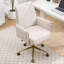 Chaise de bureau rembourrée avec base en métal doré, chaise de bureau pivotante réglable-1189806670