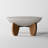 Curva Round Coffee Table With Wood Legs-1033277260