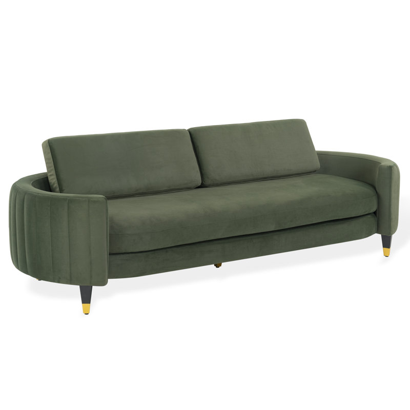 Winford 91.3'' Velvet Sofa, Giotto Dark Olive Green Velvet