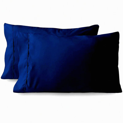 Luxury Blue Microfiber Pillowcase Set - Envelop Closure Standard Pillow Cases (20x30 inches) - Soft Brushed Pillow Case Cover Set of 2