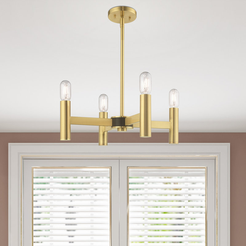 Martella 5-Light Chandelier, Laiton satiné, H 6 po x l 20 po x P 20 po