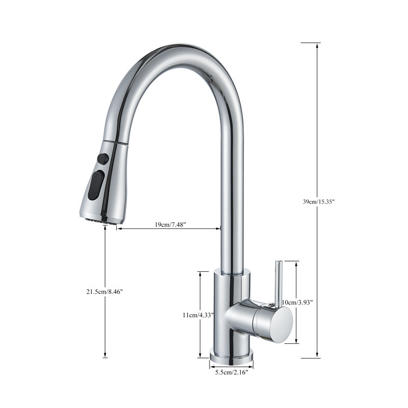 AlenArtWater Pull Down Kitchen Faucet, Brushed Nickel