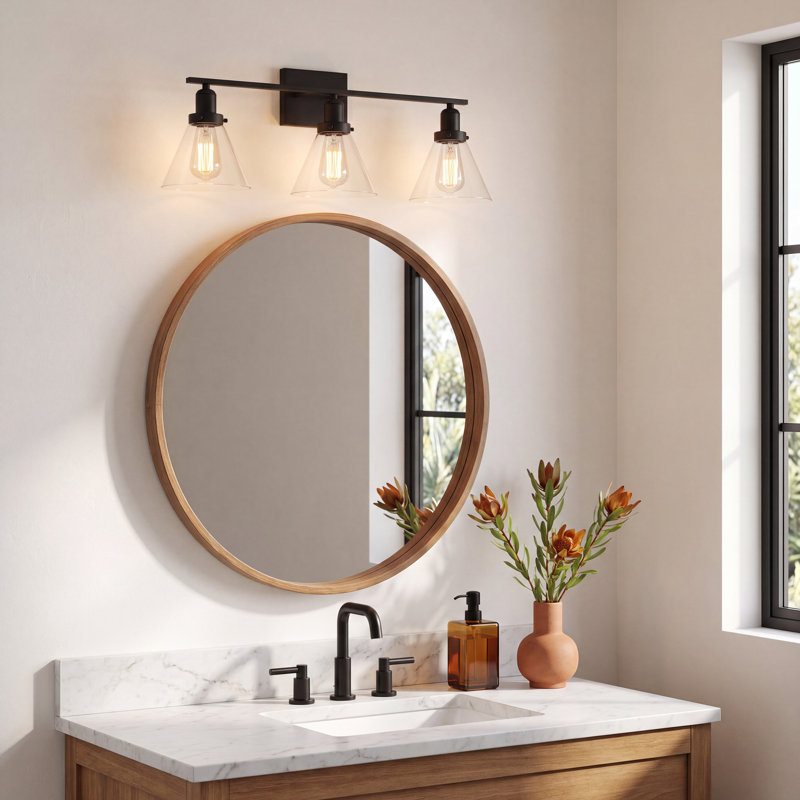 Catalina 3-Light Dimmable Bath Sconce, Black