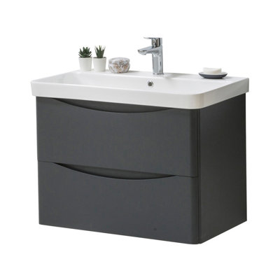 Clifton 800mm Wall Mounted Single Bathroom Vanity with Vitreous China Basin