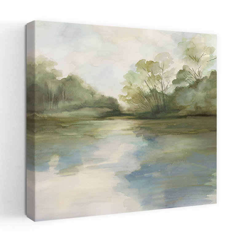 Tranquil Reflections By The Water by Luna Mavis - Wrapped Canvas Print, 45.72 cm H x 45.72 cm W