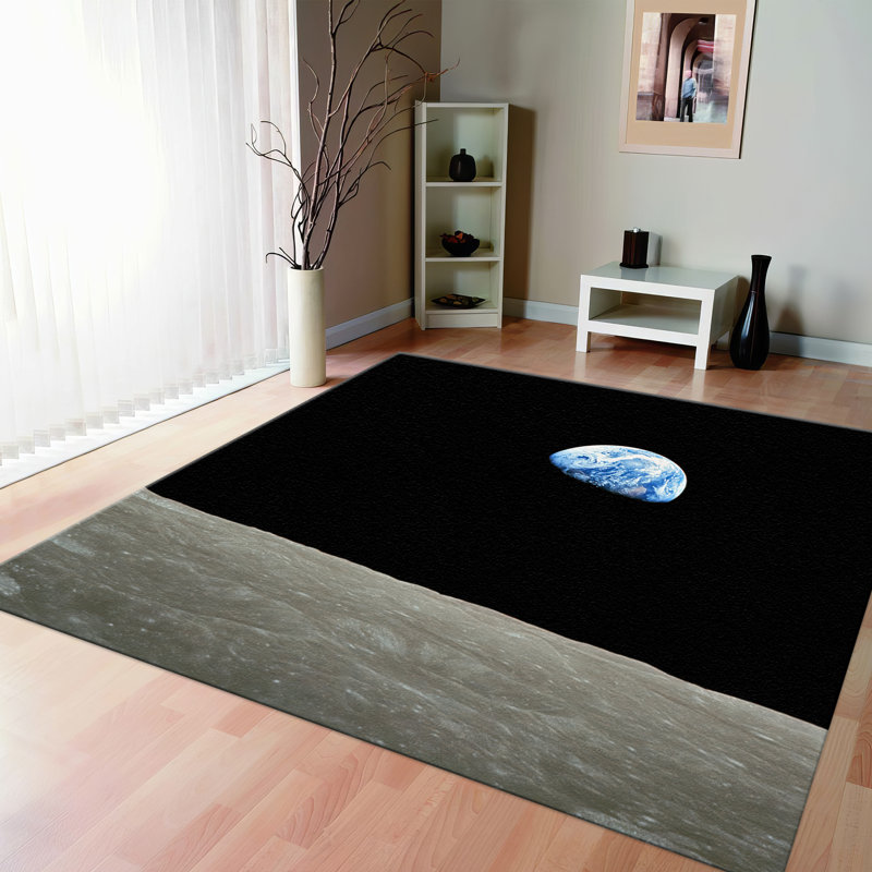 Non-Woven Thin Printed Area Rug with Vibrant Floral Design Ideal for Enhancing Home Interior Decor, Square 1'