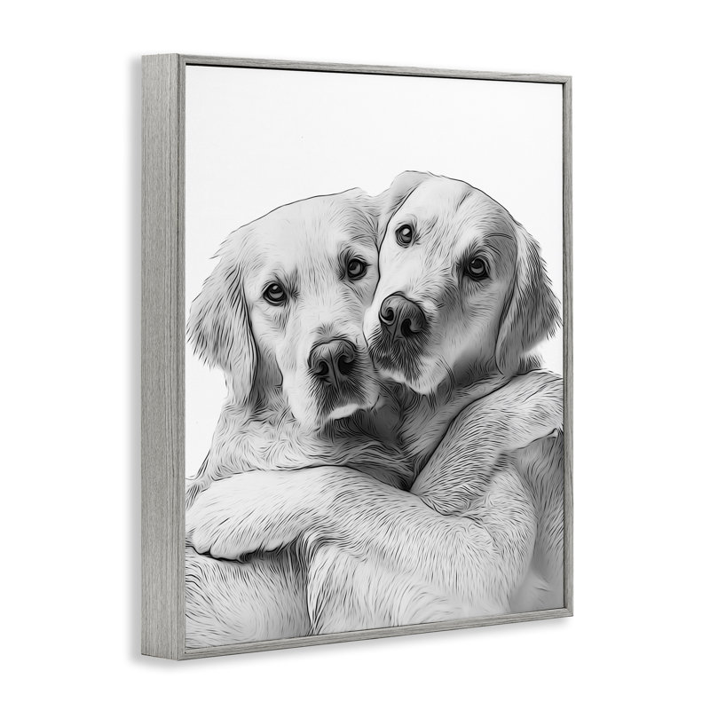 Deux chiens étreints, estampe numérique par Annalisa Latella, Estampe numérique Farmhouse, H 14 po x l 11 po