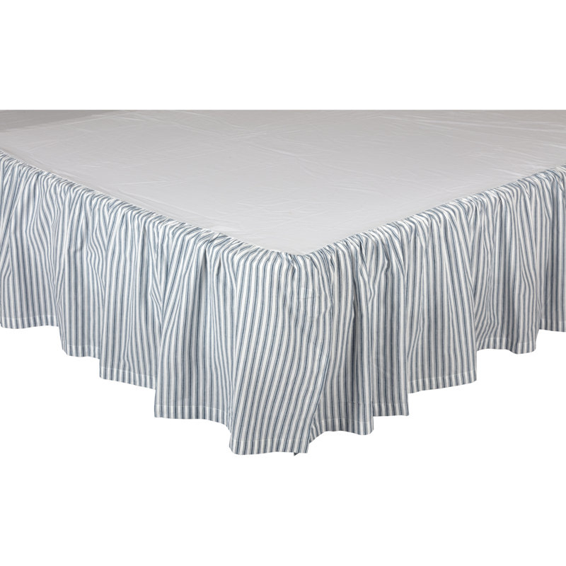 Sawyer Mill Blue and White Cotton Queen Bed Skirt with Split Corners