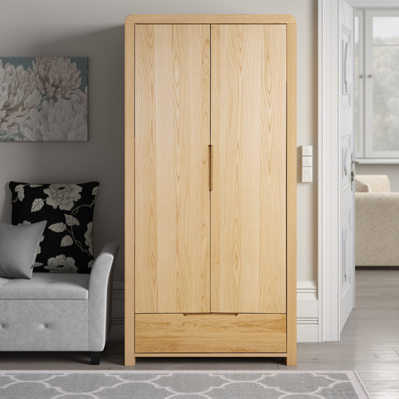 Bruner 2 Door Solid Wood Wardrobe