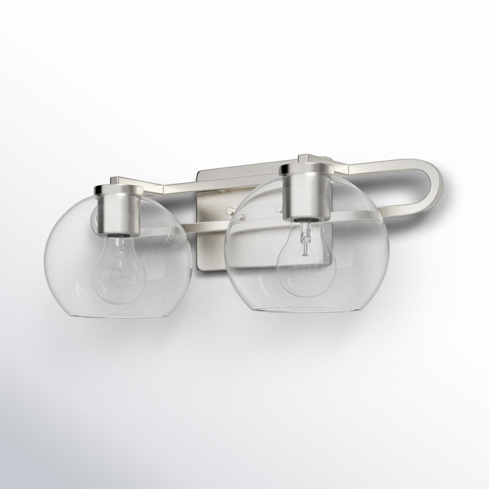 Eveline 4 Light Transparent Dimmable Vanity Light, Brushed Nickel, 7.63"H x 19.75"W x 8.38"D, 2