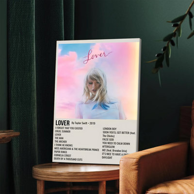 1PC Wall Arts Posters Framed, Taylor Swift Lover Album Cover Canvas Wall Art, Music Poster Print for Bedroom Living Room Decor, Aesthetic Pop Music Artwork, Ideal Gift for Swifties and Music Fans