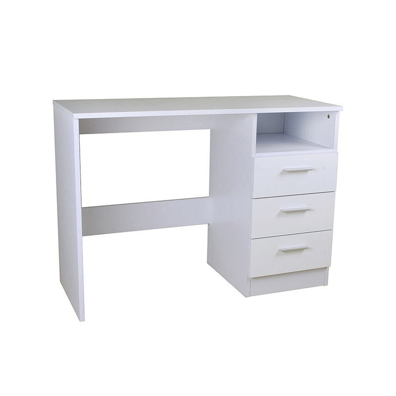 Buckleton Writing Desk, White Gloss/White