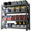 Étagère de garage très résistante, 6000 lb, très grandes tablettes réglables en métal (H 69 po x l 75 po x P 23,7 po), unité de rangement industriel pour entrepôt, noir
