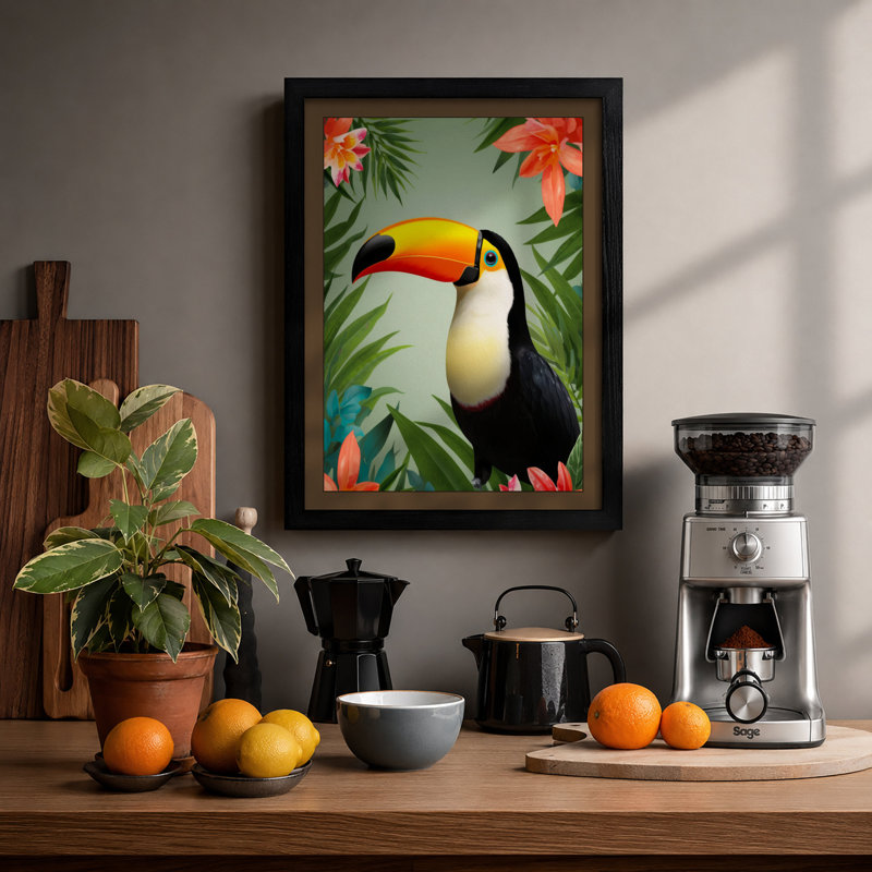 Toucan Tropical - Framed Print, A1 - 84.1 x 59.4 cm, Black