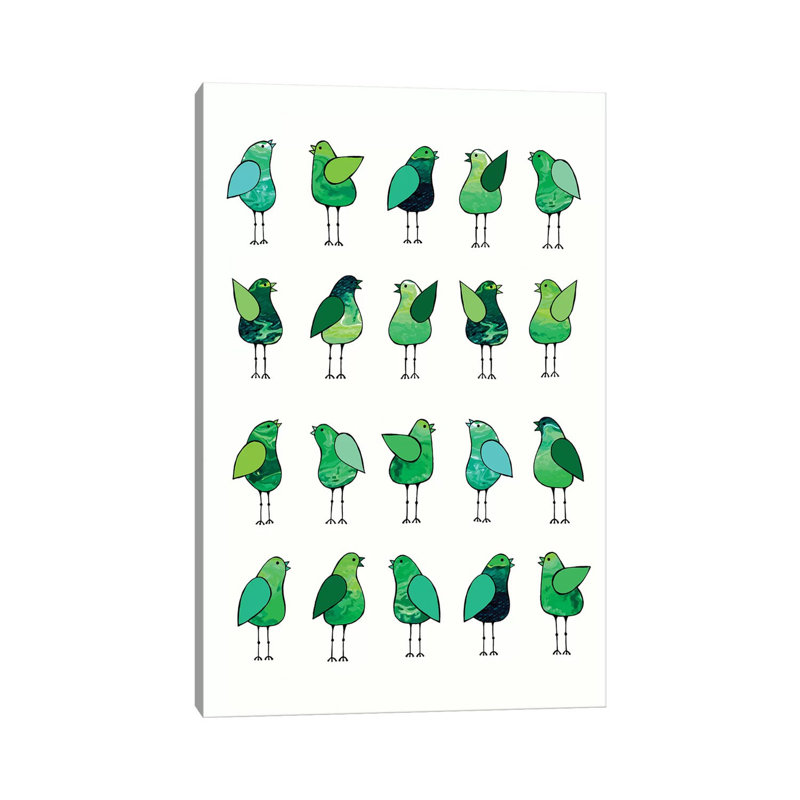 Décoration murale Gossip Birds Kids, H 12 po x l 8 po x P 0,75 po, Toile tendue