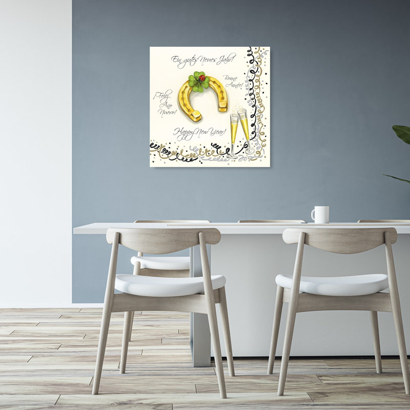 Lucky New Year Celebration Traditional Contemporary Ladybug Wall Art Print, 81.28cm H x 81.28cm W