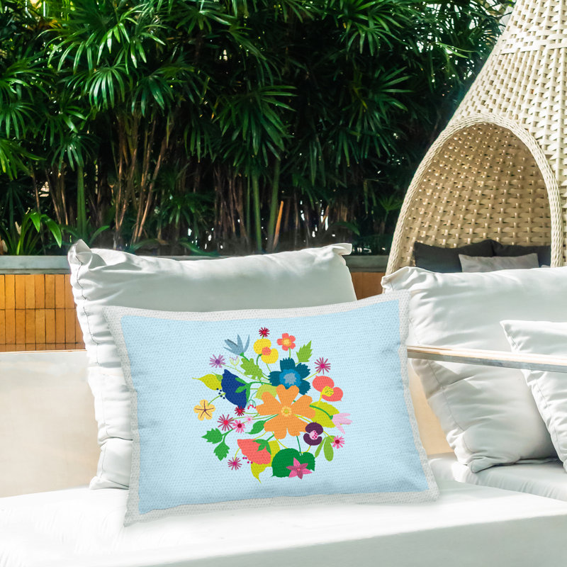 Floral Outdoor Throw Pillow