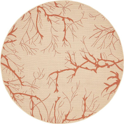 Tapis de véranda d'extérieur couleur sienne ramifiée