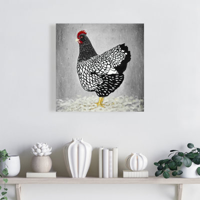 " Black And White Wyandotte Hen "