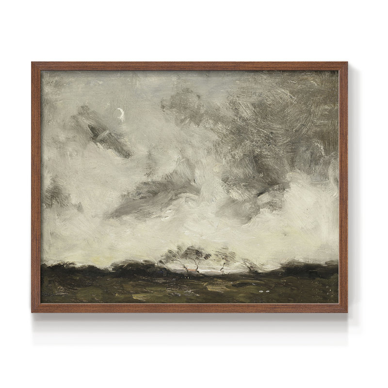 Paysages rétro - DCLIV - reproduction encadrée, H 8 po x l 10 po, Noyer