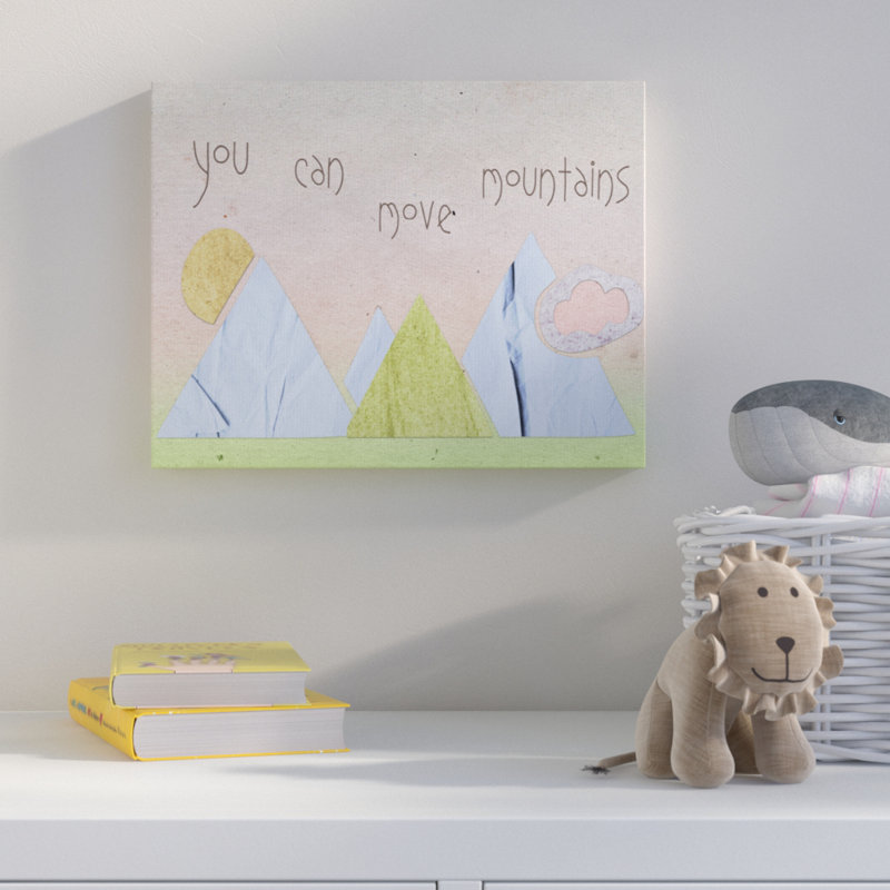 « You Can Move Mountains collage rose », art encadré, H 16 po x l 20 po, Toile tendue