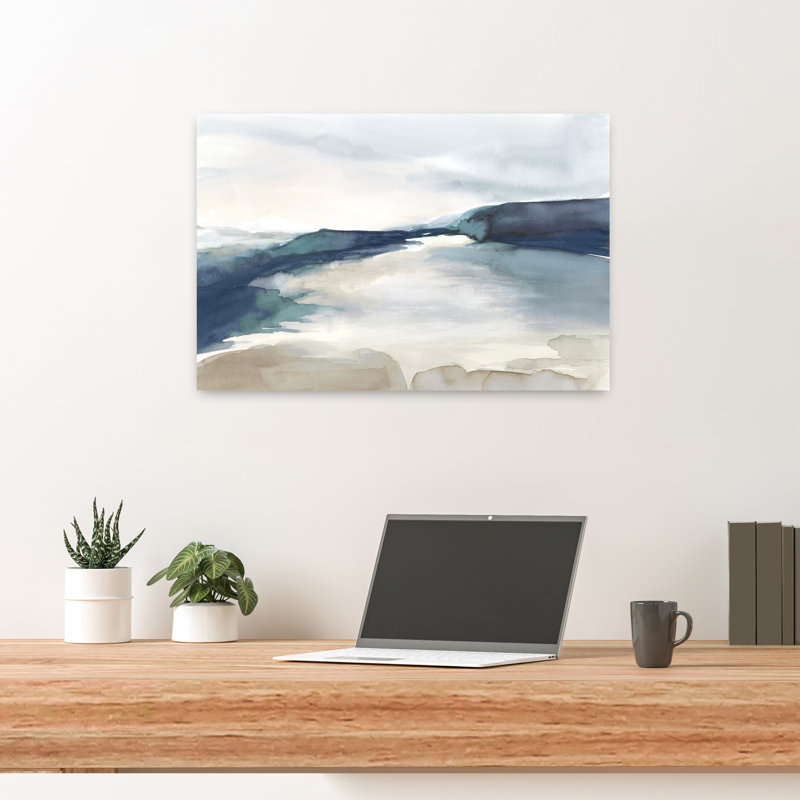 «Old Memories», paysage serein et paisible abstrait, art naturel, H 16 po x l 24 po