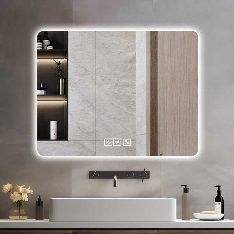 Miroir de salle de bain avec lumières DEL à l'avant et à l'arrière