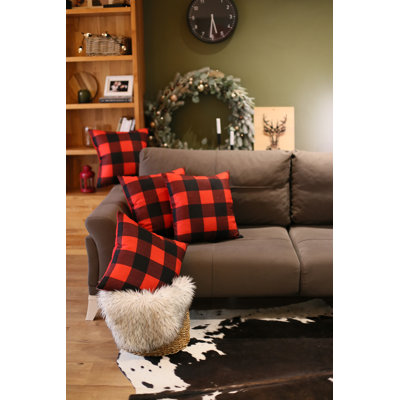 Christmas Plaid Square Printed Throw Pillow Covers (Set Of 4) -  Mike&Co. New York, SET4-712-3201