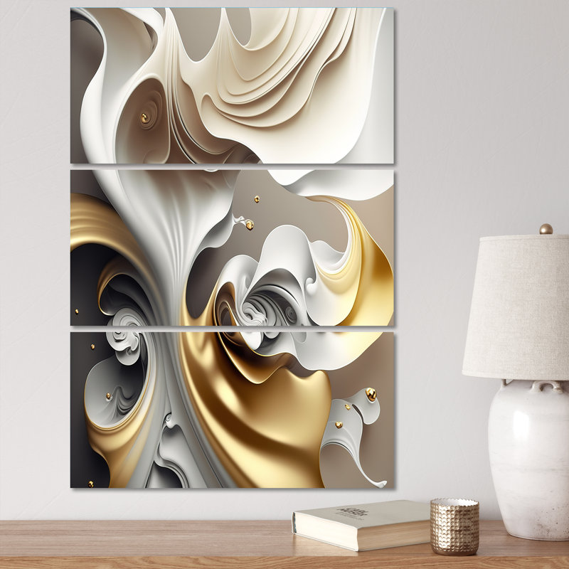 Géographie abstraite liquide sur toile 3 pièces Kelsen
