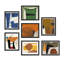 Multicolore coloré Mid-Century Groke Paint Stroke, abstrait géométrique, encadré sur papier, 7 pièces-92573589-99535723