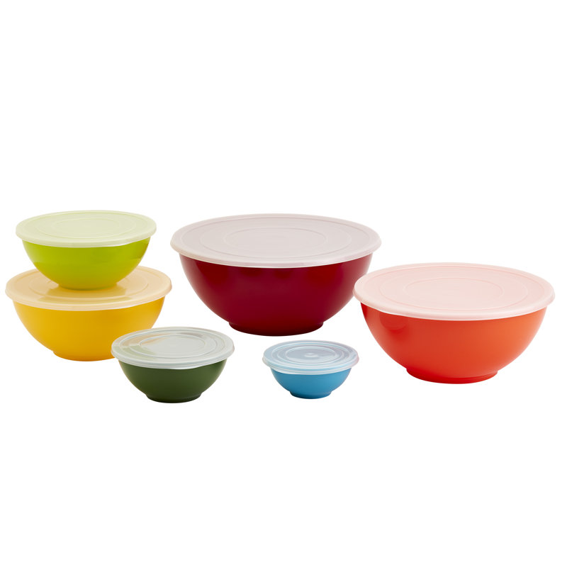 Basic Essentials 12pc Mixing Bowl Set with Lids, Multicolor