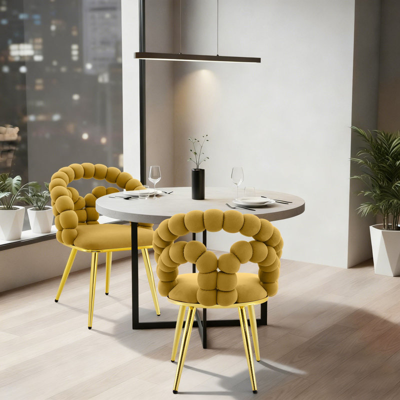 Ensemble de 2 chaises d'appoint Modern, Jaune