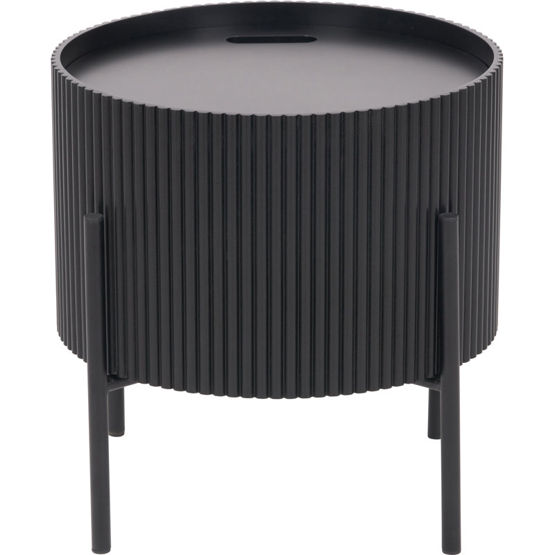 Staudt Wood and Metal Storage Side Table