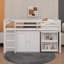 Lit mezzanine simple avec tiroir, armoire et bureau coulissant-31079279