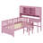 Multifunctional Wood Platform Bed With Bookshelf At The Head Of The Bed, Built-In Desk And Matching Chair-1985540529