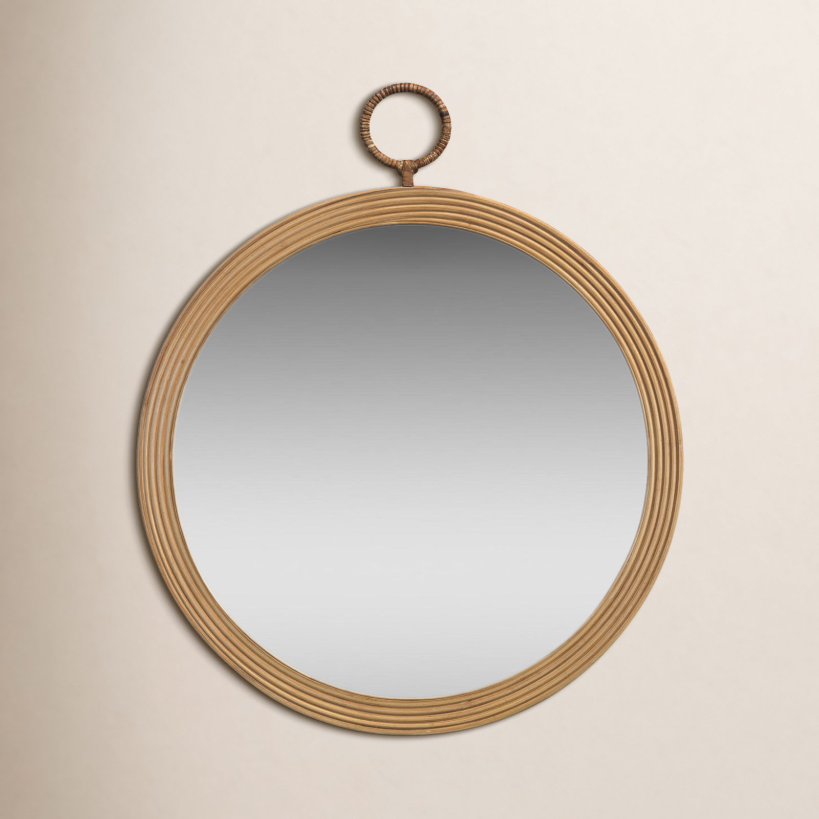 Darry Wood Round Mirror