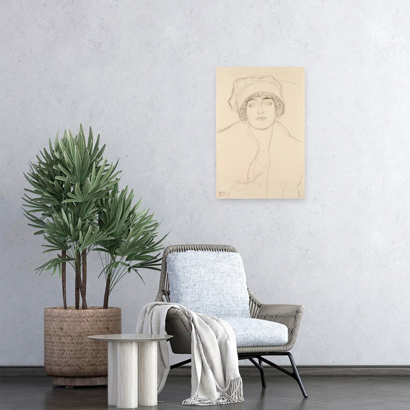 Portrait au chapeau, 1917-1918 - Estampe d'art mural abstraite contemporaine représentant un portrait urbain