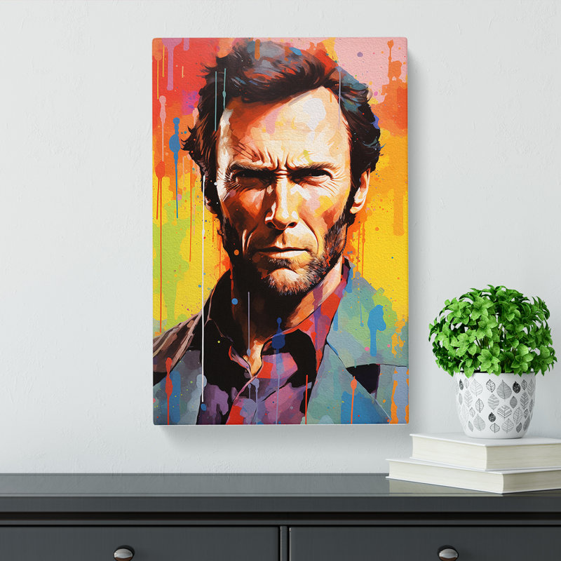 Clint Eastwood Colour Field - No Frame Print, 60cm H x 40cm W x 3cm D