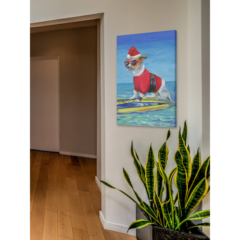 Santa On The Water by Eyre Tarney - Wrapped Canvas Painting, 45cm H x 30cm W x 3.81cm D