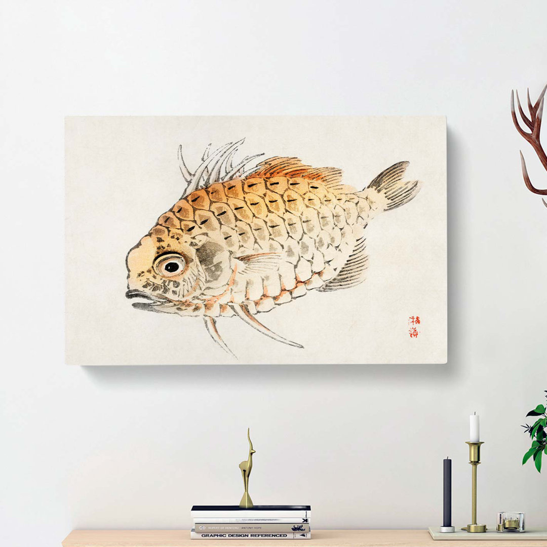 Orange Fish by Kono Bairei - Wrapped Canvas