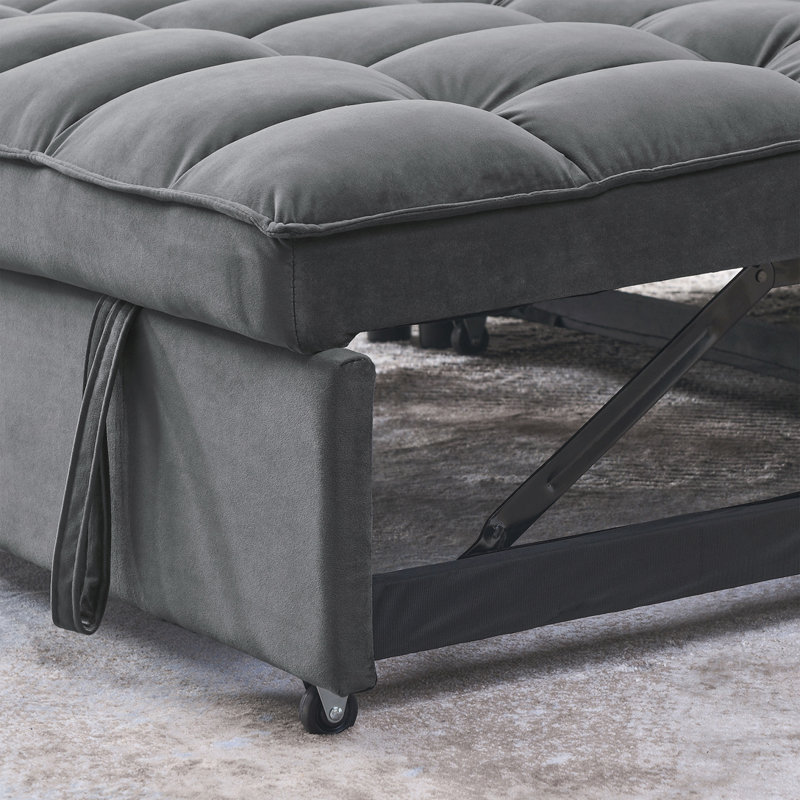Convertible  Sleeper Sofa with Adjustable Backrest, Gray
