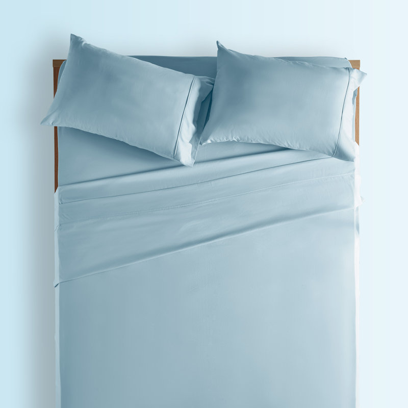 Microfiber Twill Sheet Set, Blue, California King Sheet Set with Fitted Sheet