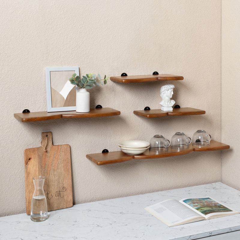 Hunter Solid Mango Wood Wall Mounted Shelves