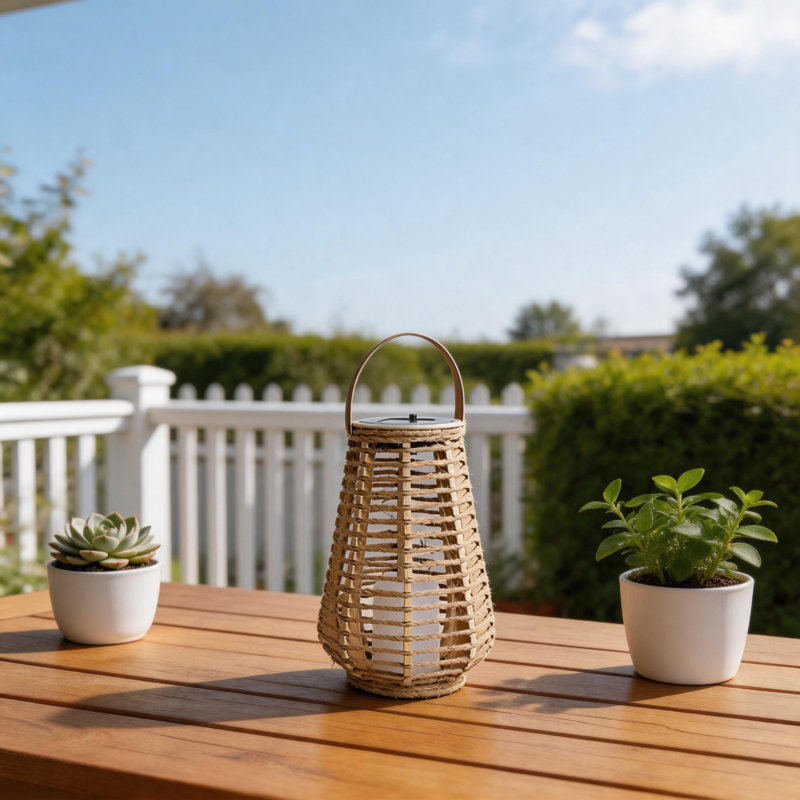 Lot de 2 lanternes solaires d'extérieur étanches, lanternes solaires en forme de vase avec poignée, corde enroulée à la main, allumage automatique du crépuscule à l'aube, DEL pour terrasse, jardin ou porche