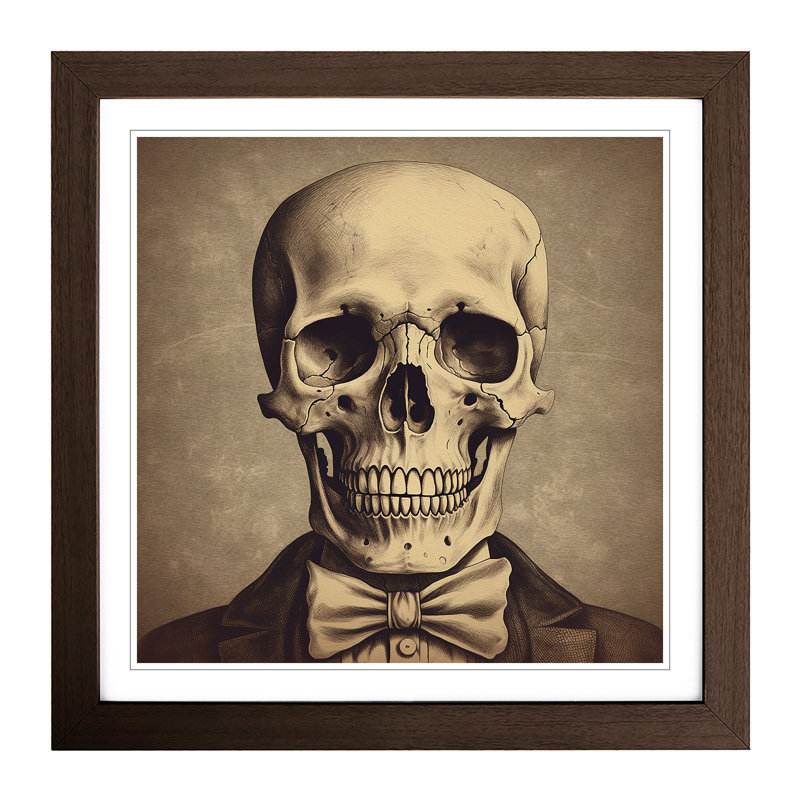 Skeleton Vintage - Single Picture Frame Print on Wood, Walnut