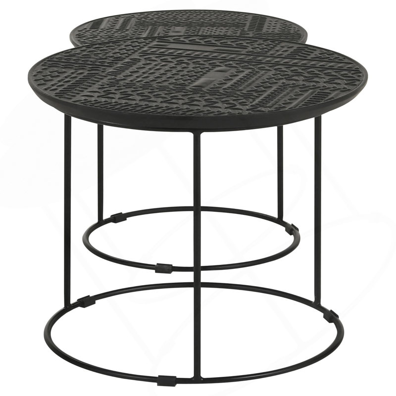 Matte Black 2-Piece Nesting Table