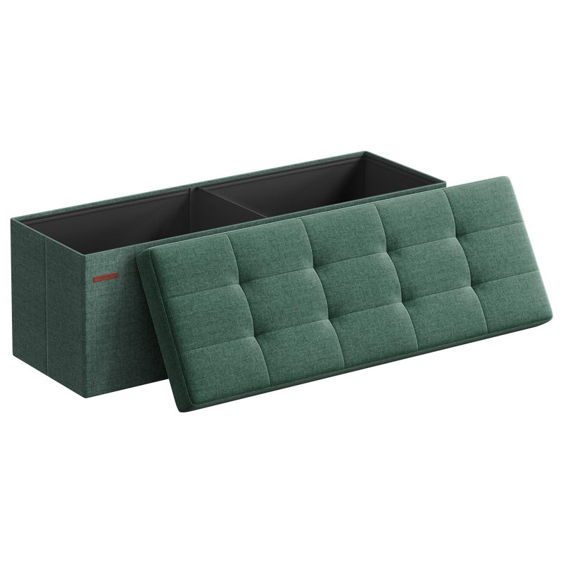 Banc de rangement avec repose-pieds 43 pouces, Vert