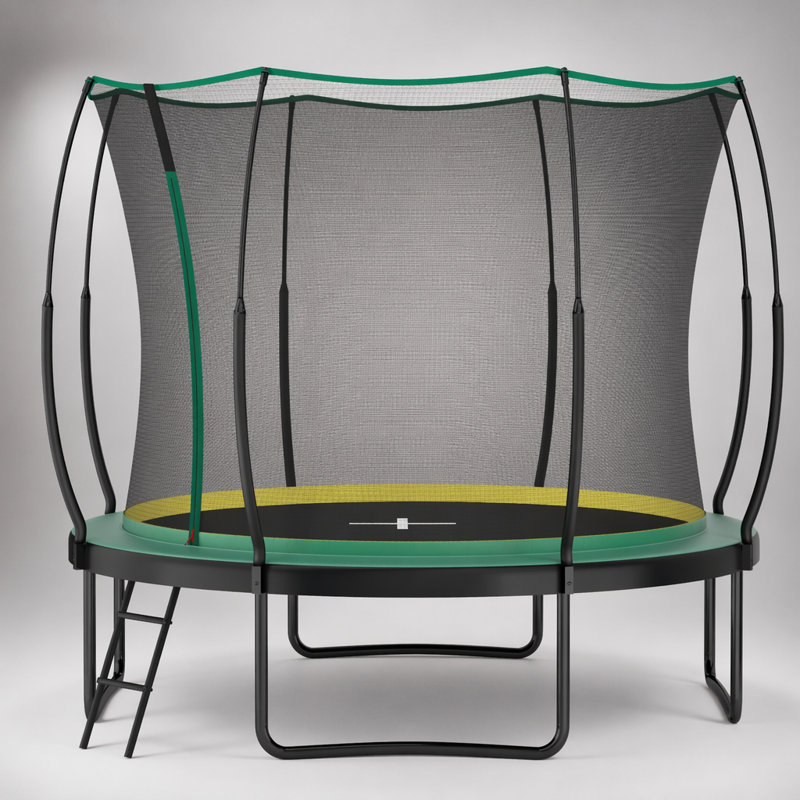 Trampoline 10 pi Springfree No Gap avec cordes élastiques, filet de sécurité et stabilité accrue pour un plaisir familial en toute sécurité